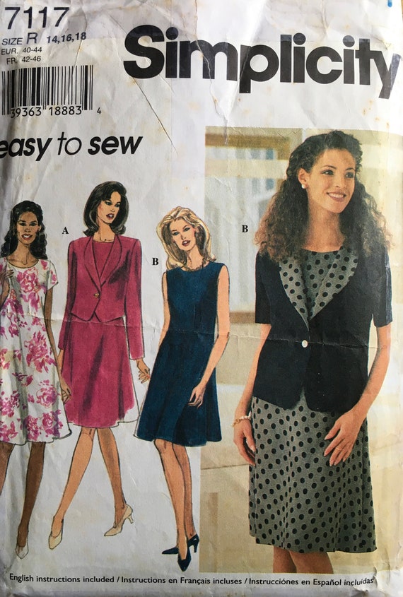 Simplicity 7117 Sewing Pattern vintage CUT Etsy