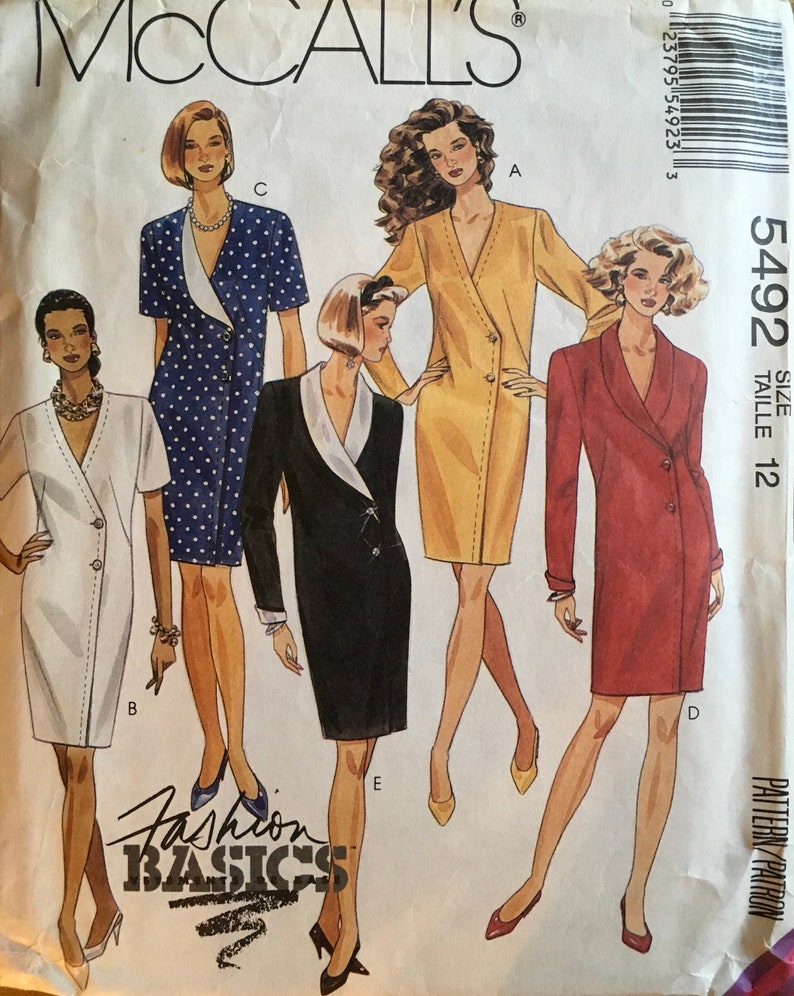 CUT Vintage McCall/'s 5492 Sewing Pattern