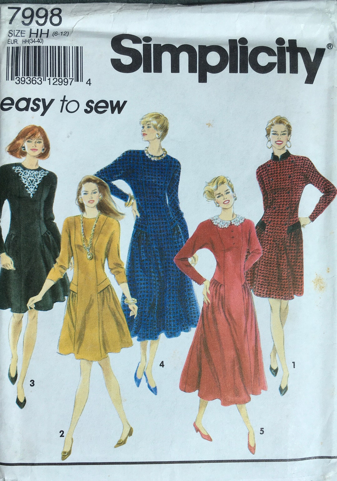 Simplicity 7998 Sewing Pattern vintage UNCUT - Etsy