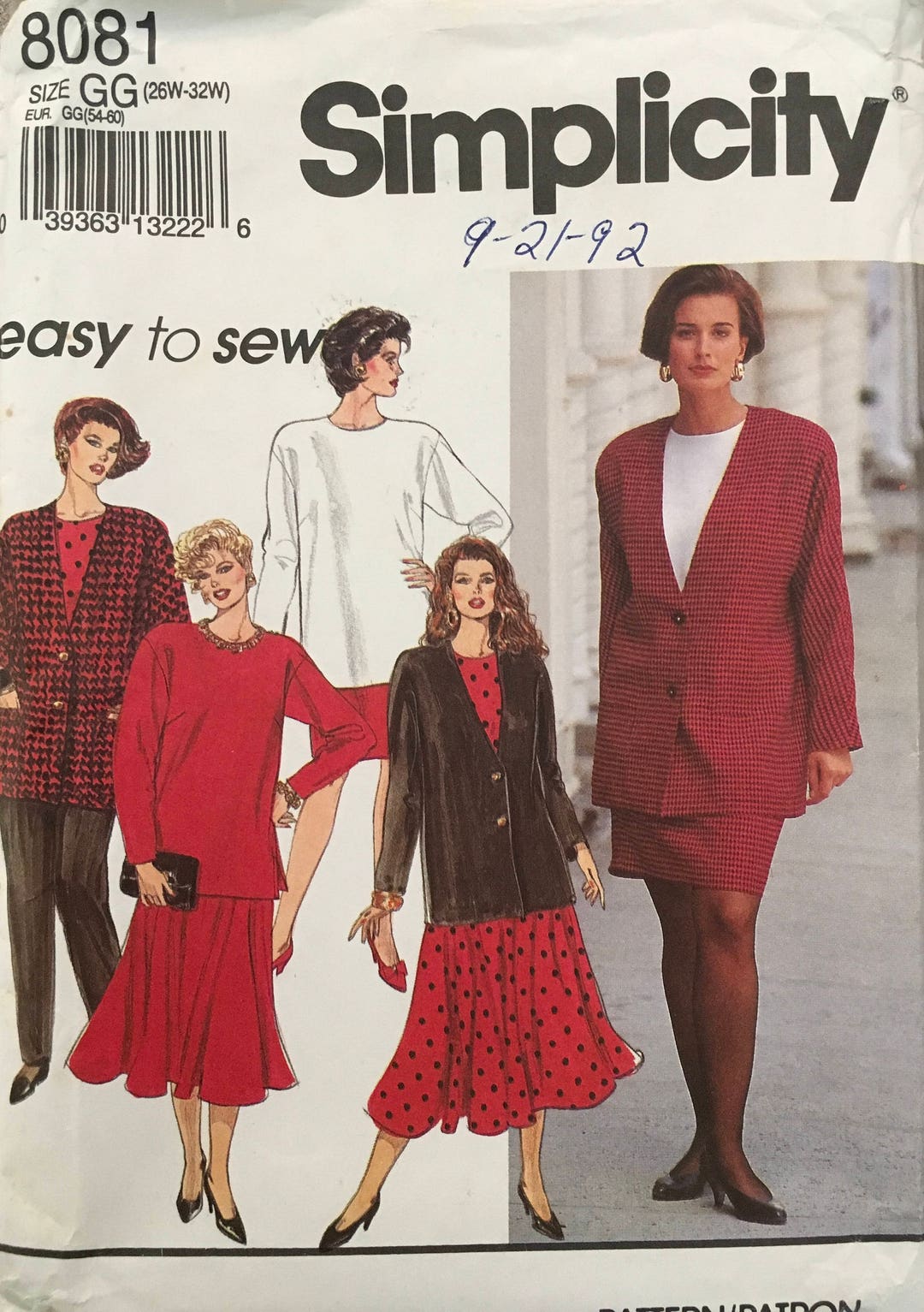 Simplicity 8081 Sewing Pattern vintage CUT Etsy