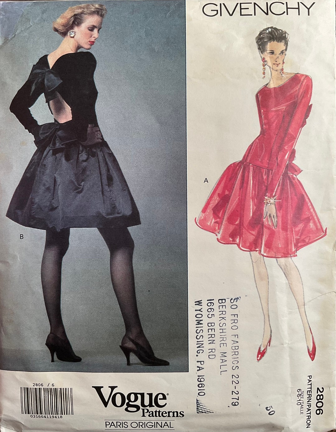 Vogue 2806 Sewing Pattern vintage CUT - Etsy