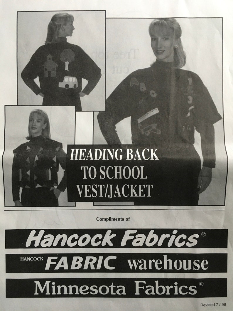 Hancock Fabrics Appliqué Pattern vintage UNCUT Etsy