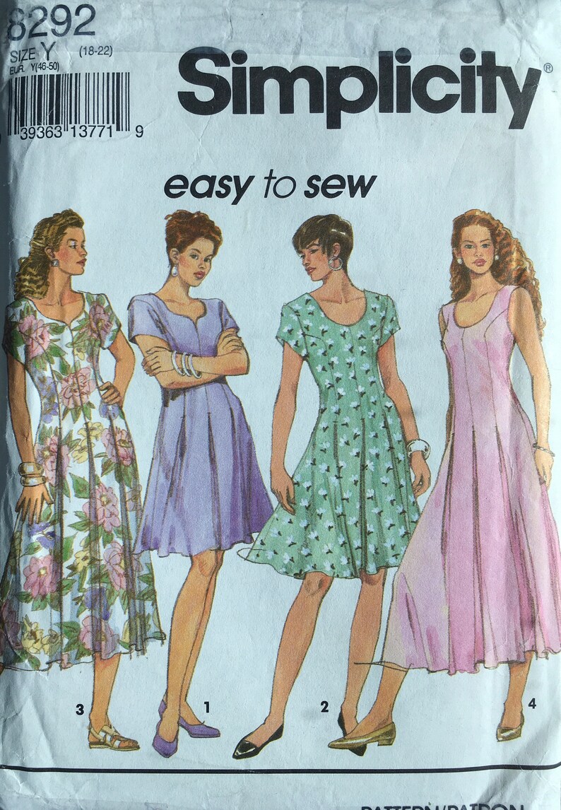 Simplicity 8292 Sewing Pattern Vintage UNCUT Etsy