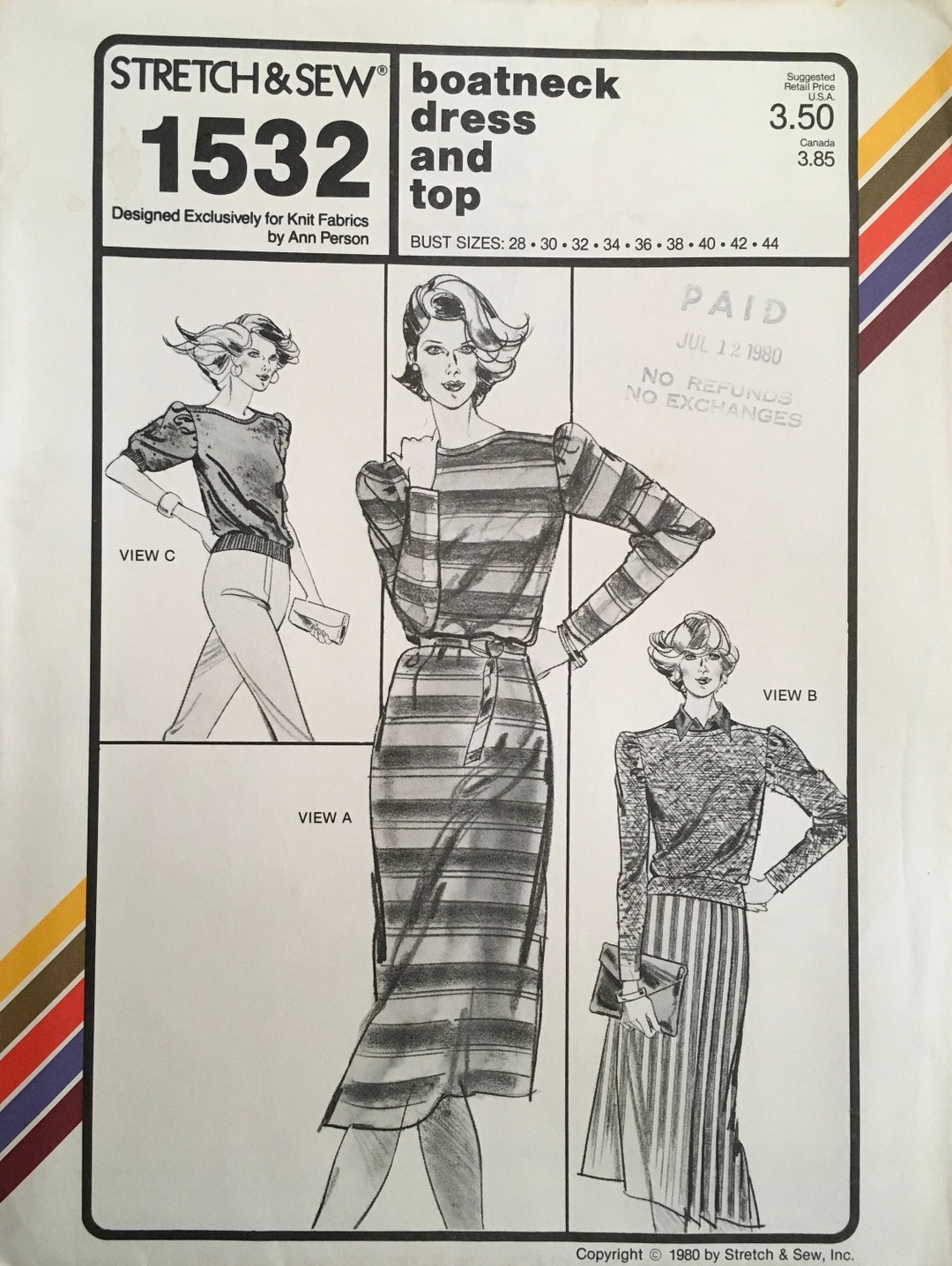 Stretch & Sew 1532 Sewing Pattern vintage UNCUT - Etsy