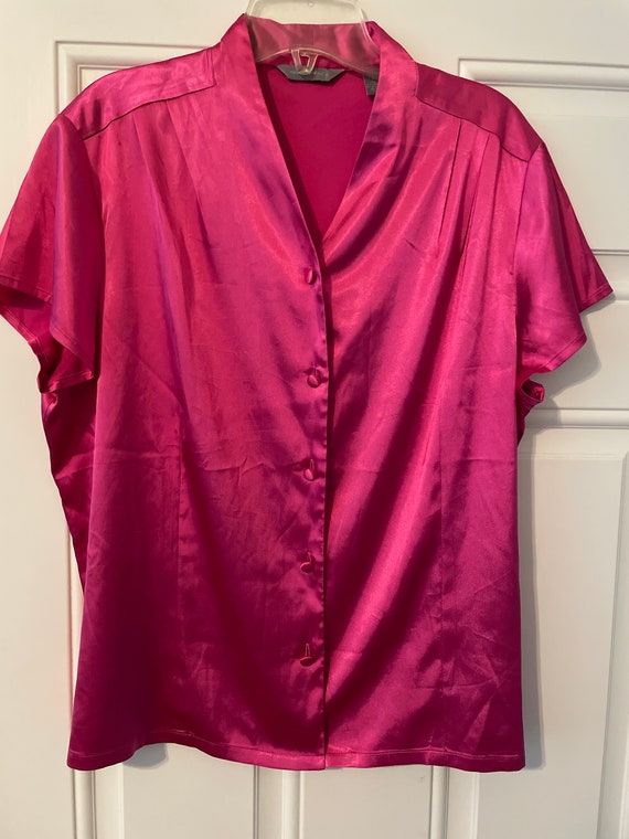 Pink Satin Pajama Top