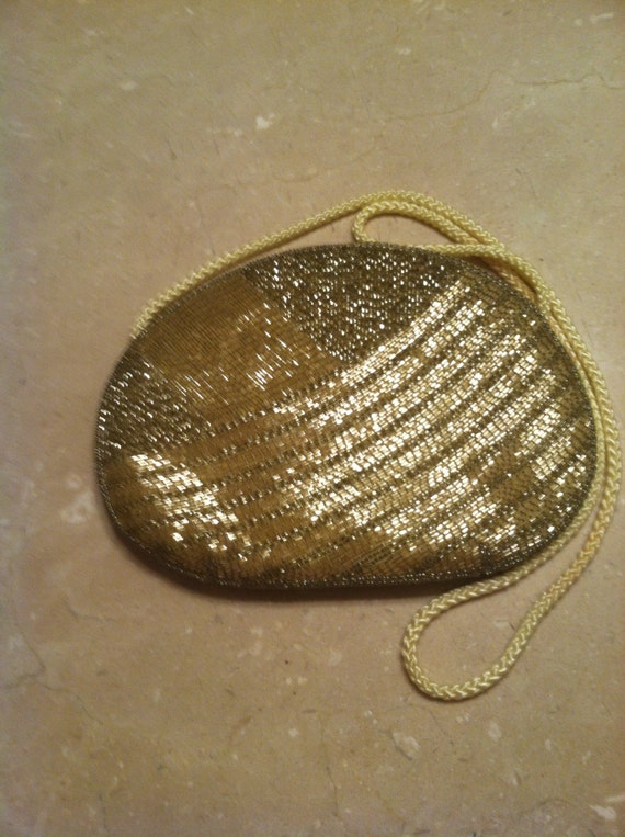 Sparkling Gold Beaded Purse