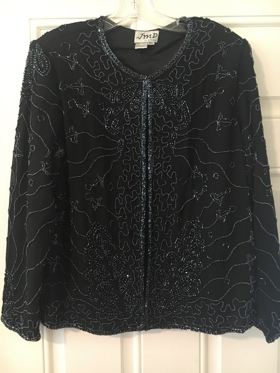Elegant Black Sequins Jacket by JMD