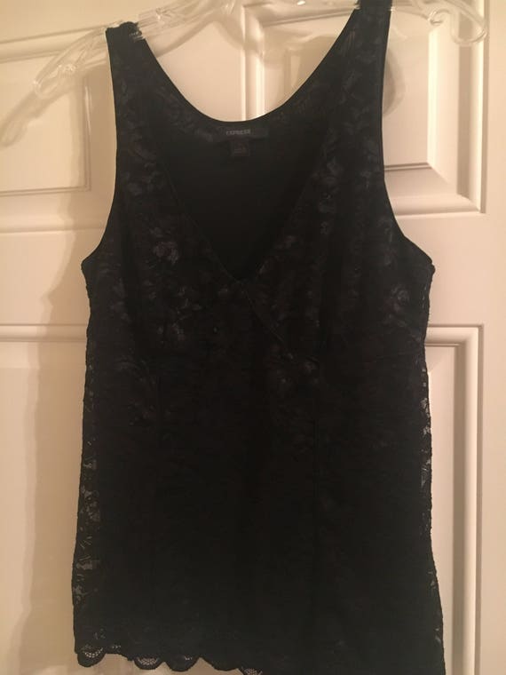 Express black lace top sales