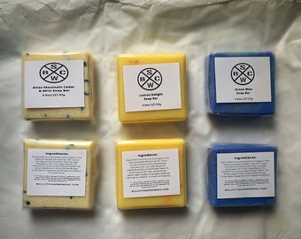Artisan Soap Gift Pack: Atlas Mountain Cedar & Mint, Lemon Delight and Ocean Blue