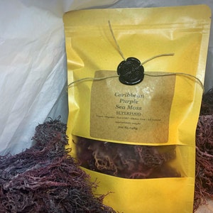 Raw Caribbean Purple Sea Moss  Dr.Sebi Type 3oz eco friendly pouch