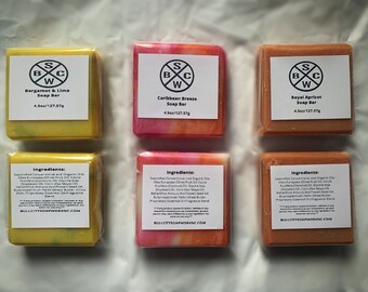 Artisan Soap Gift Pack: Bergamot & Lime, Caribbean Breeze and Royal Apricot