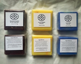 Artisan Soap Gift Pack: Bourbon Vanille & Oat, Lemon Delight and Ocean Blue