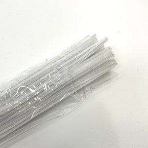 20&quot; X 6mm White chenille stems Xlong 20 inch pipe cleaners for wreath making