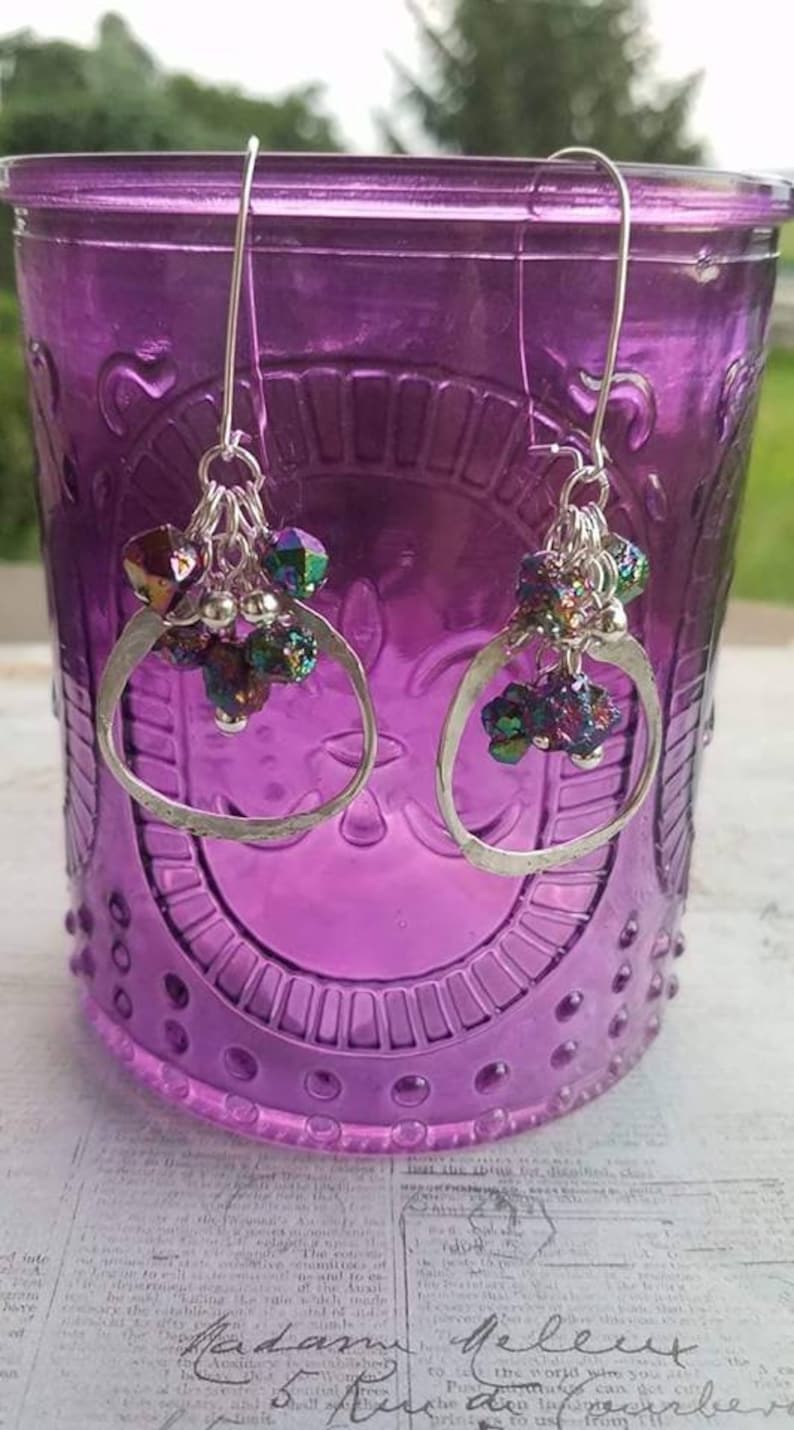 Sterling Silver Earrings with Druzy Beads