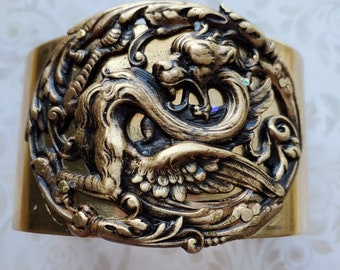 Dragon Brass Cuff Bracelet
