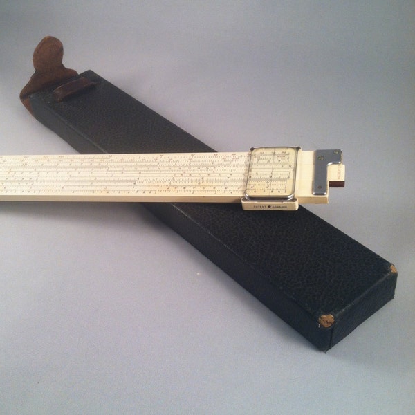 SALE! K&E Slide Rule With Case, Keuffel and Esser Co. Model N4080-3 Log Log Duplex Trig