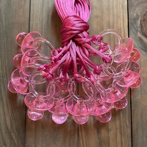 baby shower pink pacifiers with dark pink string - 12 pcs party favor decorations for baby shower game - baby shower craft supply