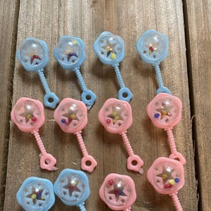 baby shower decorations small rattles party favors 12 pcs - baby shower party supply craft supply for baby shower pins or craft designs