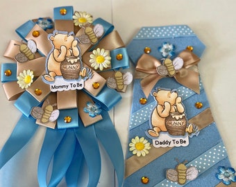 2 pcs baby shower Little Bear inspired mommy to be corsage - baby shower corsage - mommy to be pin