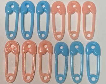 24-Piece Miniature Baby Shower Acrylic Sign Charm Capias – Beige Color