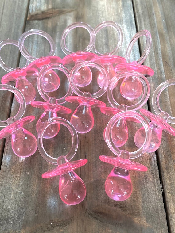 Baby Shower Pacifiers Baby Shower Pink Pacifiers Baby Etsy