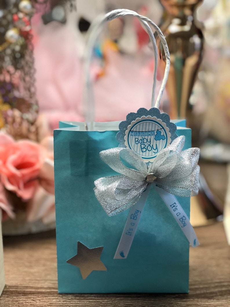 It S A Boy Party Favor Bags Baby Shower Blue Bags Party Etsy