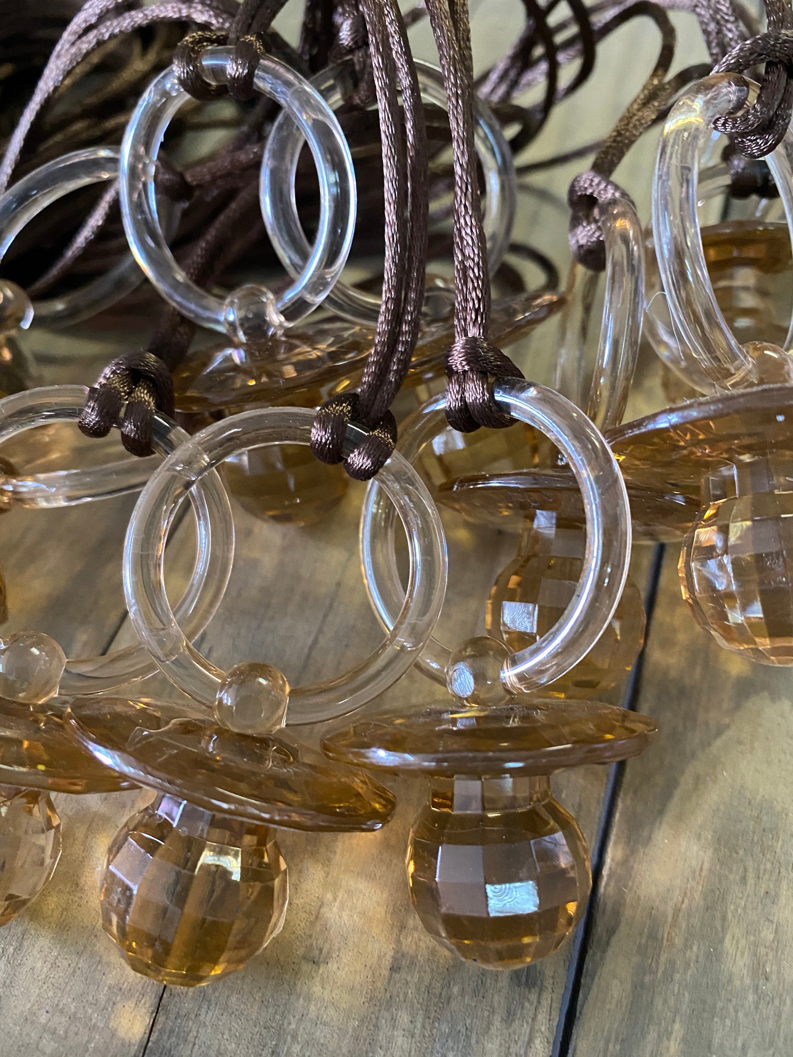 Pacifier Necklaces Baby Shower Brown Pacifiers Autumn Fall Etsy