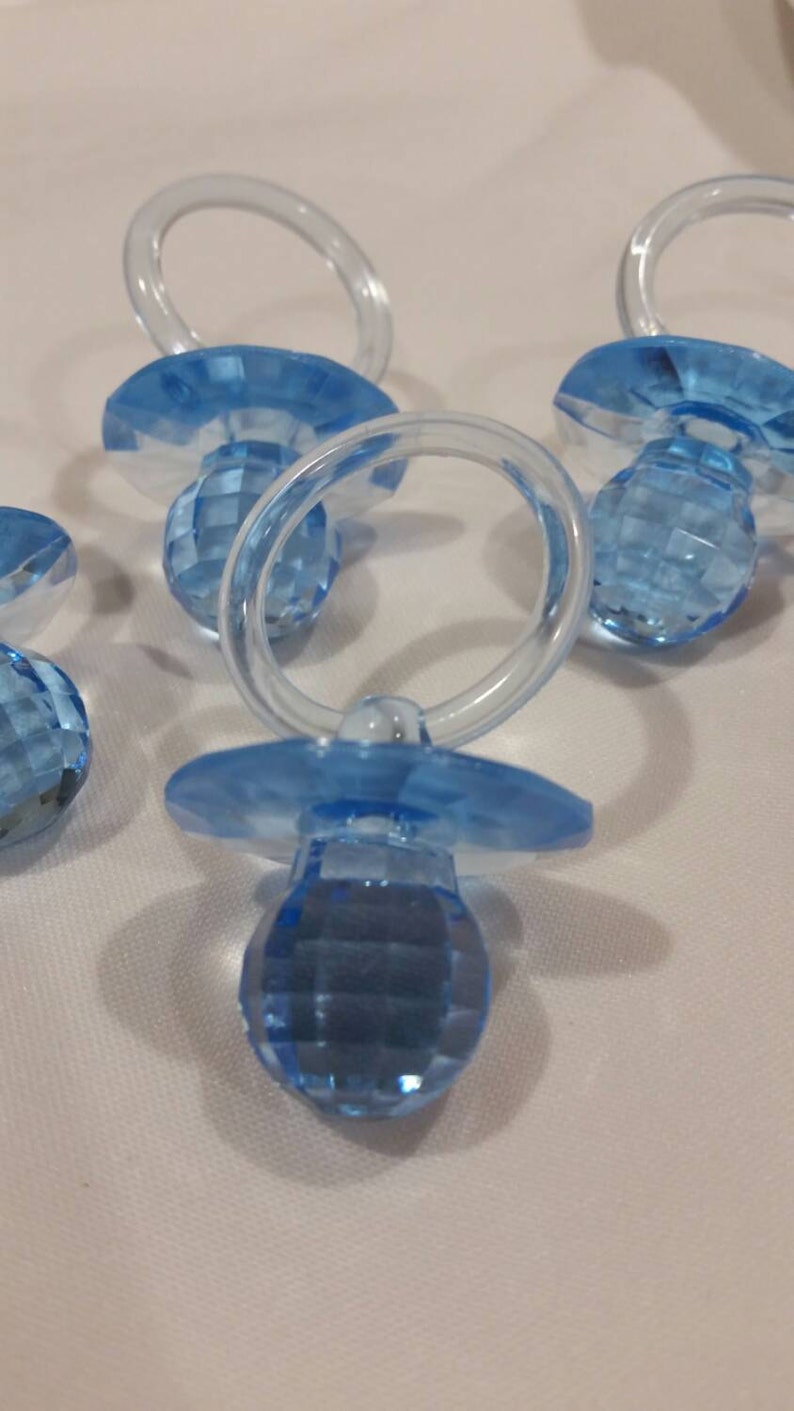 blue pacifiers for baby shower