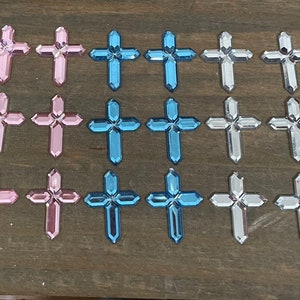 religious party favor decorations craft supply - 50 pcs MINI cross - first communion, baptism, christening - funeral memory gift, religious