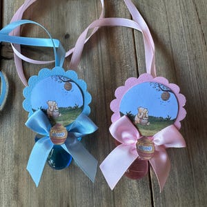 baby shower pacifier necklaces party favor decorations for baby shower game - 12 pc baby shower party favors for game - classic pooh bear