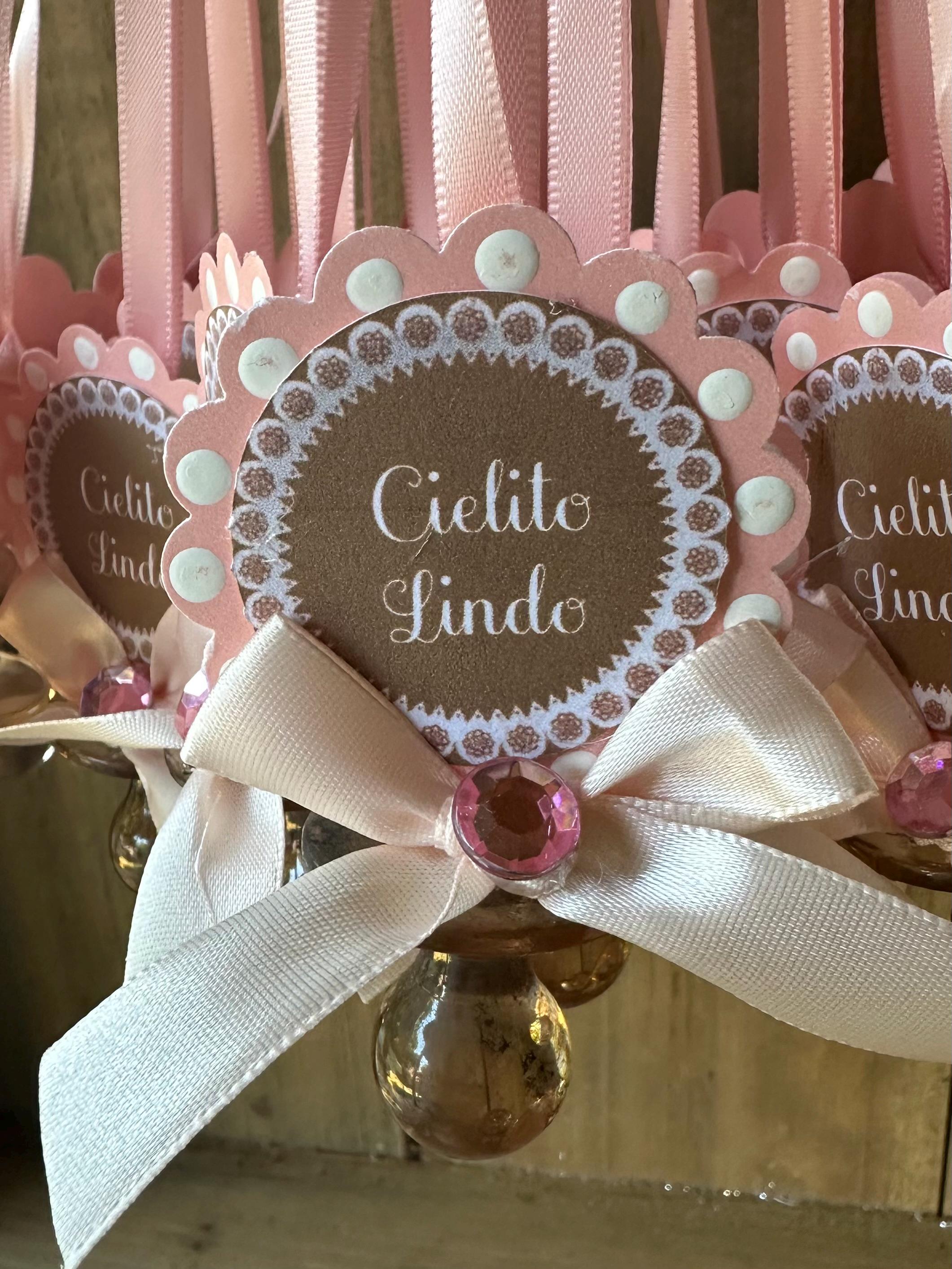 baby shower pacifier necklaces for baby shower game - 12 pcs cielito lindo fiesta party favors in blush color - decorations baby shower