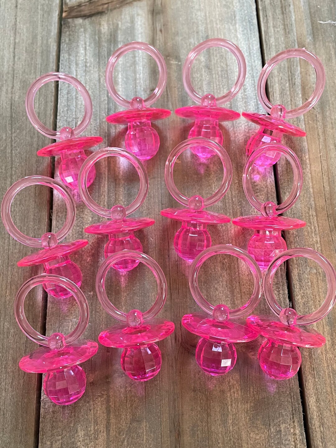 66 Pc Baby Shower Hot Pink Pacifiers Baby Shower Decorations Etsy