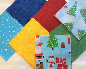 Santa Is Coming Themed Quilting Fabric Charm Pack