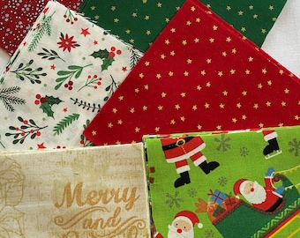 Christmas Fun Themed Fabric Quilting Charm Pack