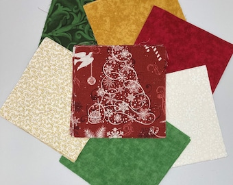 Elegant Christmas Fabric Quilting Charm Pack