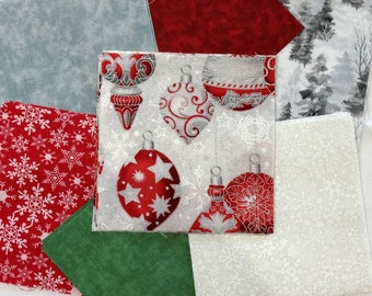 Christmas Time Themed Quilt Fabric Charm Pack