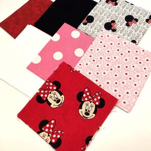 Minnie Mouse Quilting Fabric Charm Pack -- made with Disney licensed fabric