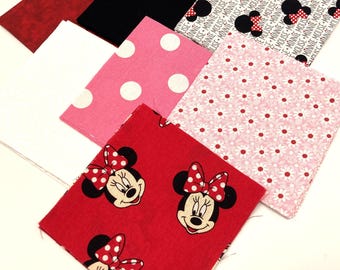 Minnie Mouse Quilting Fabric Charm Pack -- made with Disney licensed fabric