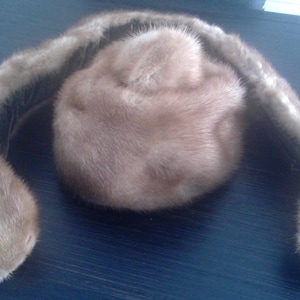 1960&#39;s Vintage Adolfo Mink Hat and Scarf