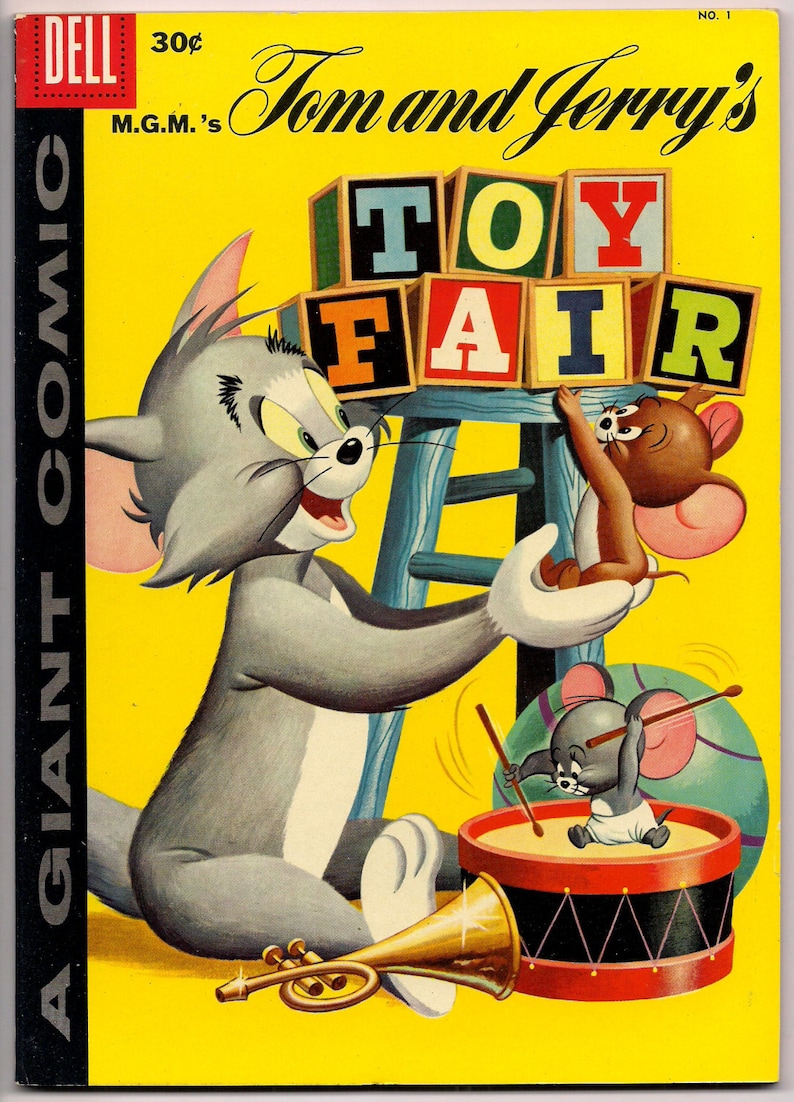 TOM and JERRY Toy Fair 1 1958 Dell Comics Hanna Barbera MGM Cartoons Tex Avery Droopy Mouse Musketeers Barney Bear Big Spike & Little Tyke image 1