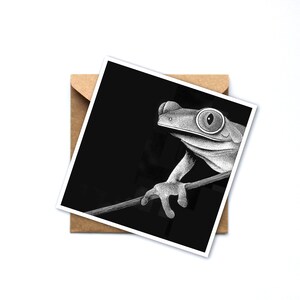 Greeting Card Frog - Birthday card - Frog card - black and white greeting card - nature cards