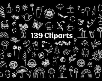 Bumper bundle clipart, 139 clipart vectors, flower vector, leaves svg, tree vector, nature svg, vector graphic, svg file, commercial license