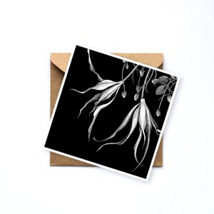 Greeting Card Tangled - Birthday card - Orchid greeting card - black and white greeting card - card to frame