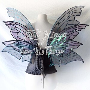 Alas de hada para adultos, de color morado iridiscente, con purpurina que cambia de color para Unseelie, bodas, hadas góticas, renacimiento y Halloween.