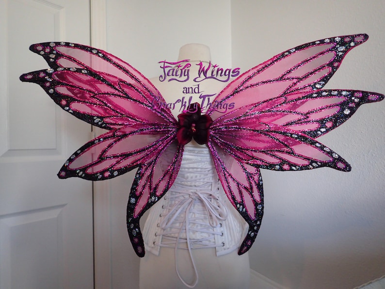 Large Adult Dark Pink And Purple Fantasy Monarch Butterfly Etsy
