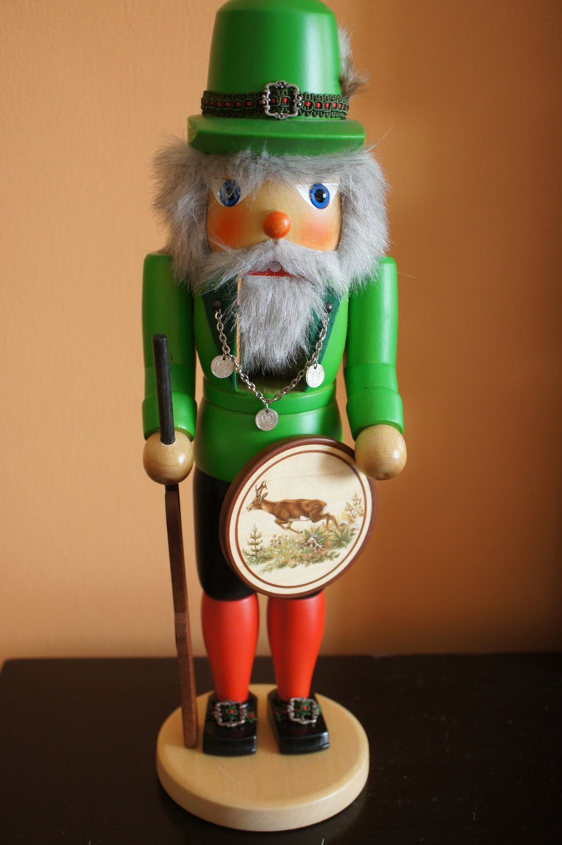 Vintage Rascher's Hunter deer Boy Nutcracker German 1950s