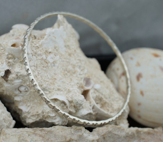 925 Sterling silver handmade bangle solid 925 bra… - image 1