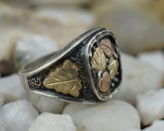 Sterling Ring 925 12K Gold Vermeil Vintage Band Signet Ring Sterling Ring 925 12K Gold Vermeil Vintage Band Signet Ring