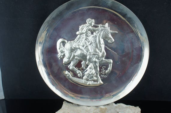 Vintage 1971 Solid 925 Sterling Silver Plate, Lincoln Mint