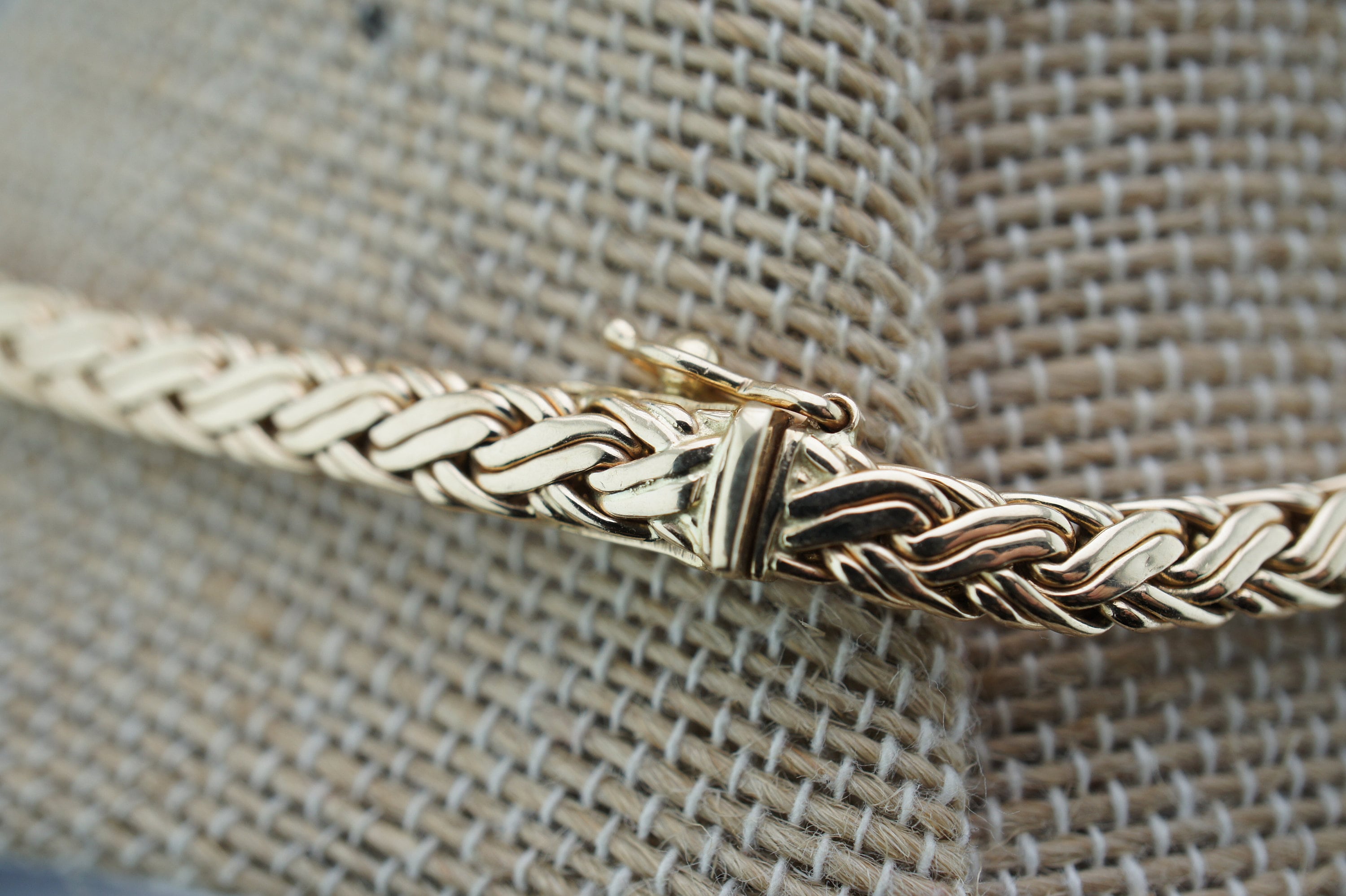 Z&F ソリッドゴールド 14K イエロー ロシアンブレイドチェーン